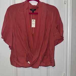 Express pink Open Front Blouse